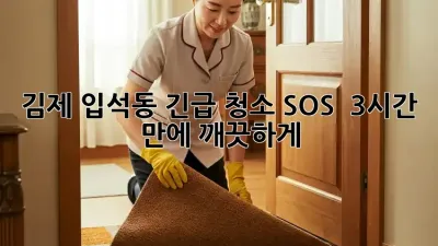 김제 입석동 긴급 청소 SOS! 🚨 3시간 만에 깨끗하게✨
