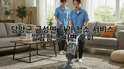 담양군 금성면 단기 청소 서비스 ✨ 깔끔함, 놓치면 후회! 💨